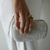 Clutch de noche dorado y cristal para novia