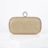 Clutch de noche dorado y cristal para novia