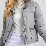 Chaqueta acolchada con cuello alto corto