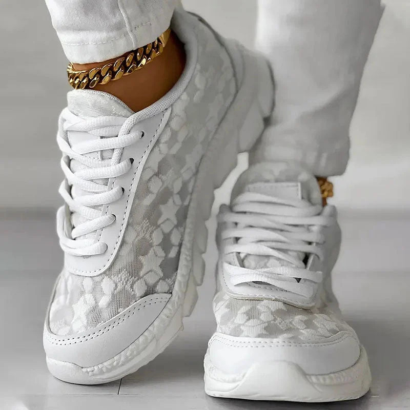 Zapatillas deportivas para mujer – Malla transpirable – Ajuste ergonómico – Suela acolchada – Cordones ajustables