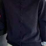 Cárdigan con volantes en contraste