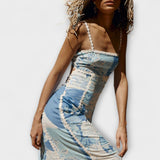 Terazza Ric Rac - Maxi vestido de lino con corte amplio