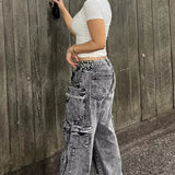 Pantalones cargo utilitarios con piernas rectas