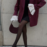 Blazer vintage de rayas con patchwork