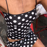 Conjunto de dos piezas: falda bustier de lunares