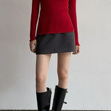 Falda trapecio de lana con lunares