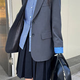 Blazer con bloques de color elegante e informal