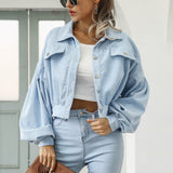 Chaqueta corta de pana con botones