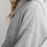 Sudadera con capucha lisa, elegante e informal con cuello en V