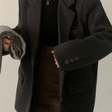 Blazer largo extragrande en mezcla de lana