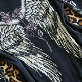 Sudadera con capucha y estampado de alas de flores vintage