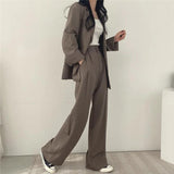 Blazer elegante y pantalón recto para mujer - Estilo refinado y cómodo