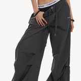 Pantalones cargo militares grises retro Y2K