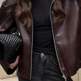 Chaqueta de motociclista de cuero PU de moda