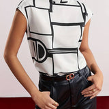 Holli - blusa sin mangas con cuello redondo