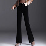 Pantalones de mujer - Pana - Cintura alta - Corte acampanado - Largo completo