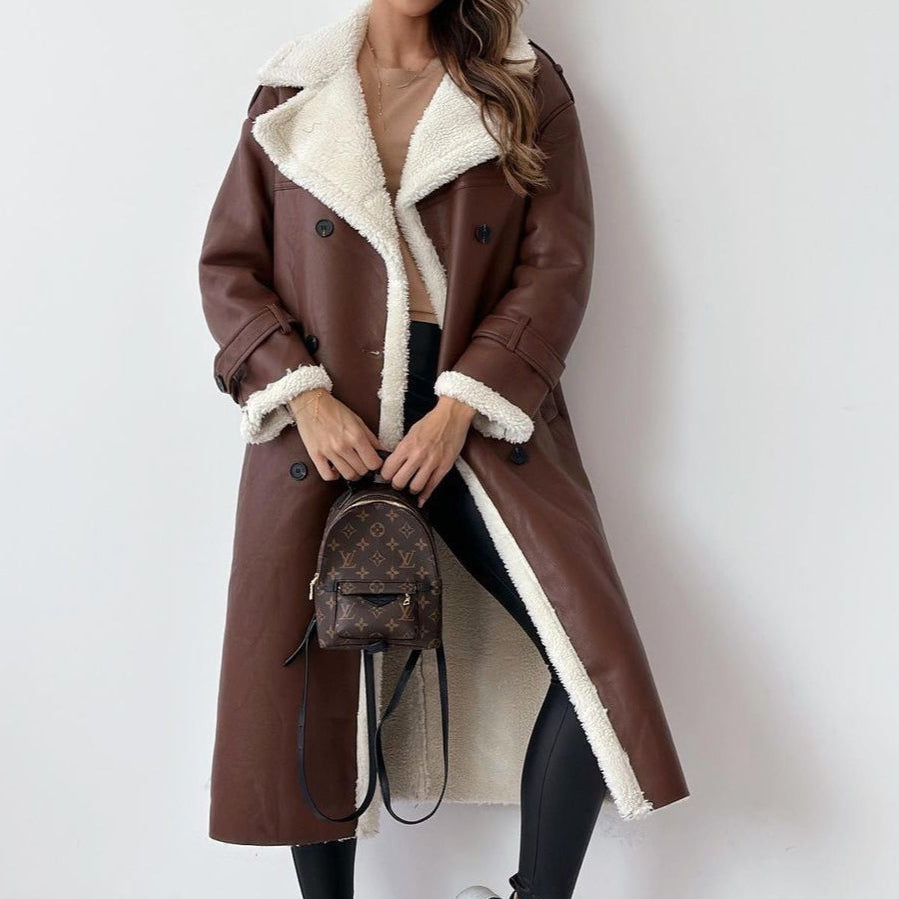 Abrigo polar reversible con cuello alto