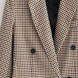 Blazer a cuadros de manga larga para la oficina