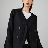 Blazer cruzado en mezcla de lana