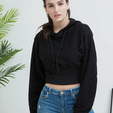 Sudadera con capucha holgada y de cintura alta