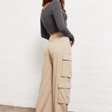Pantalones cargo vintage americanos de cintura alta y pierna recta