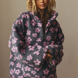 Sudadera polar floral cálida y esponjosa