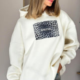 Sudadera con capucha extragrande con estampado de leopardo