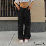 Pantalones cargo de pierna recta con piernas anchas y sueltas, estilo casual.