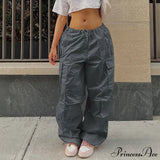 Pantalones cargo de pierna recta con piernas anchas y sueltas, estilo casual.