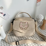 Bolso de hombro informal con diseño de oso de dibujos animados
