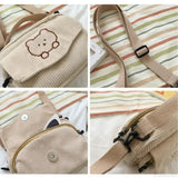 Bolso de hombro informal con diseño de oso de dibujos animados