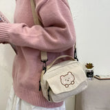 Bolso de hombro informal con diseño de oso de dibujos animados