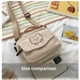 Bolso de hombro informal con diseño de oso de dibujos animados