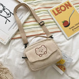 Bolso de hombro informal con diseño de oso de dibujos animados