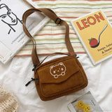 Bolso de hombro informal con diseño de oso de dibujos animados
