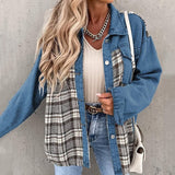 Mille - Chaqueta vaquera de moda con botones y mangas largas