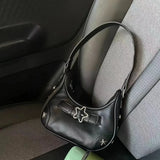 Bolso de hombro con estampado de estrellas blancas, lindo y casual.