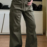 Pantalones cargo casuales de estilo paracaídas con pierna ancha