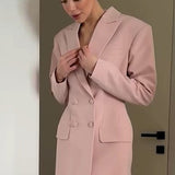 Blazer rosa con botones