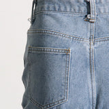 Pantalones cargo vintage de cintura alta y pierna recta con bolsillos