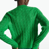 chaleco de punto trenzado de mezcla de mohair