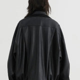 Chaqueta de motociclista de cuero de gran tamaño