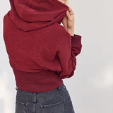 Sudadera con capucha holgada y de cintura alta