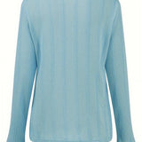 Blusa de mujer – Corte recto – Mangas largas – Cuello redondo – Tejido texturizado transpirable