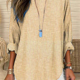 Blusa de mujer – Corte holgado – Mangas largas – Rayas verticales – Tejido transpirable