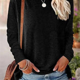 Blusa de mujer – Punto suave – Corte holgado – Mangas largas – Cuello redondo informal