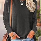 Blusa de mujer – Punto suave – Corte holgado – Mangas largas – Cuello redondo informal