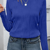Blusa de mujer – Punto acanalado suave – Corte holgado – Mangas largas – Cuello redondo