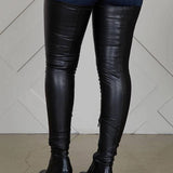 Botines altos para mujer - Piel auténtica - Tacón grueso - Punta redonda - Comodidad y elegancia