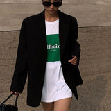 Blazer negro casual de estilo retro